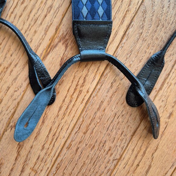 Albert Thurston Blue Diamond Argyle Elastic Suspenders - Picture 5 of 15